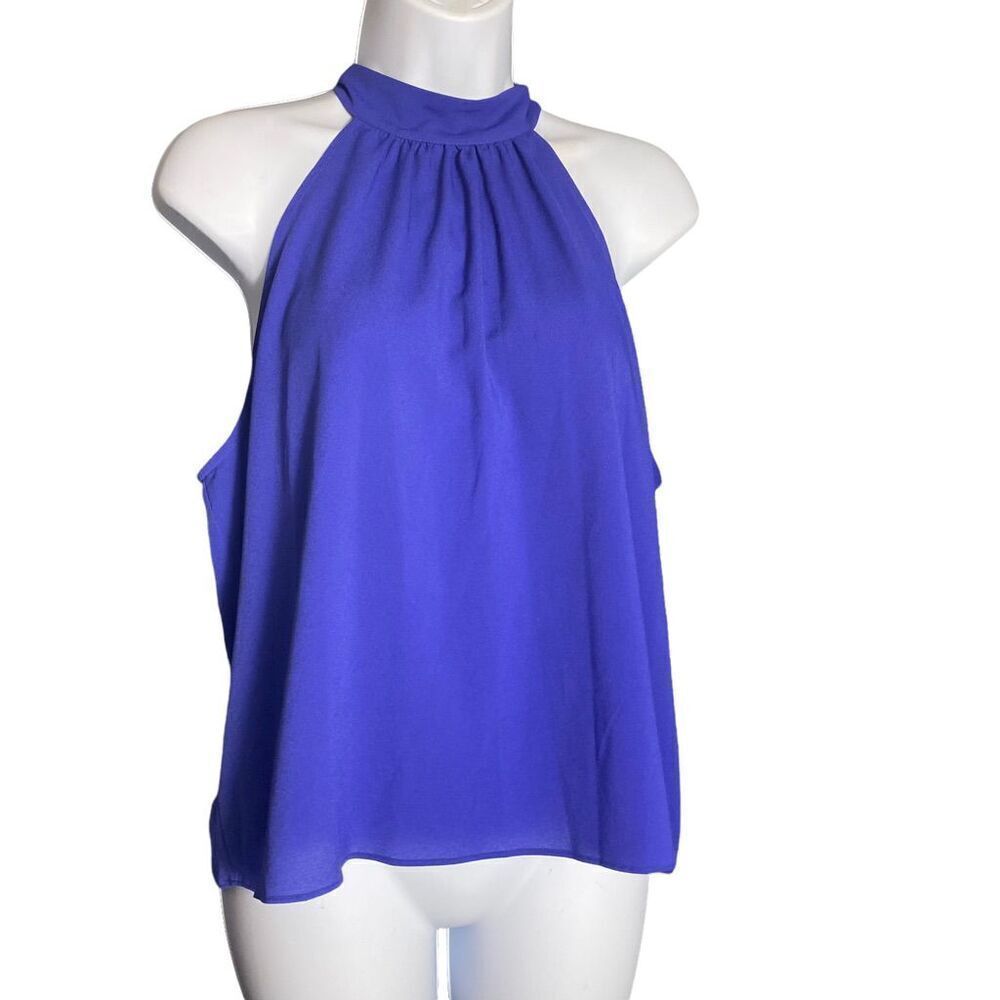 EUC Bisou Bisou purple Tie neck halter